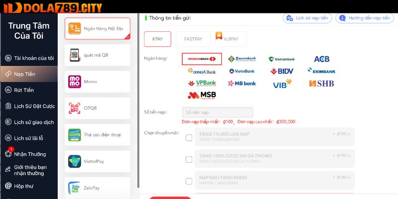 Hướng dẫn quy trình nạp tiền Dola789 an toàn