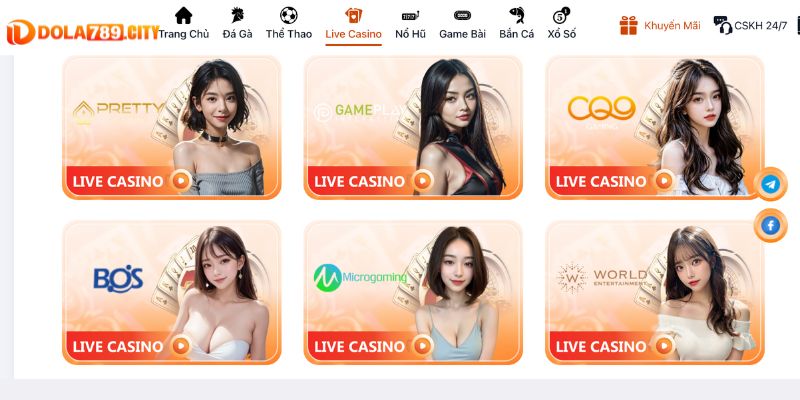 Live casino Dola789 đẳng cấp quốc tế
